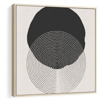 Obraz w ramie 50x50 - Boho Przenikanie Uroku - abstrakcyjna kompozycja, okręgi - rama drewno
