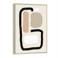 Obraz w ramie 70x100 - Kształtne Formy - geometryczne nieregularne kształty, nowoczesna kompozycja - rama drewno