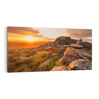 Obraz na płótnie 140x70 - Skały oplątane słońcem - skały, słońce