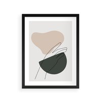 Plakat w ramie 50x70 - Rozkwitająca Opowieść - szkic jedną linią, one lone - rama czarna