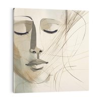 Obraz na płótnie 40x40 - Tylko Zamknij Oczy - twarz kobiety, zamknięte oczy