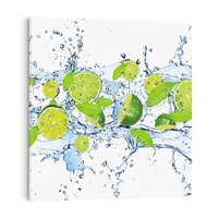 Obraz na płótnie 50x50 - Świeżość limonki i błękity wody - limonka, woda