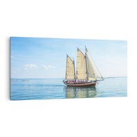 Obraz na płótnie 120x60 - Żaglowiec na morzu - statek, żagowiec