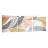 Obraz na płótnie 120x40 - Beżowe Akwarele - pastelowe akwarele, kształty