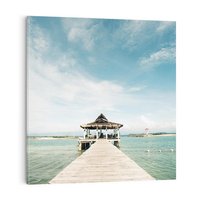 Obraz na płótnie 40x40 - Magia Morza i Piękno Plaży - Hawaje, morze