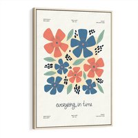 Obraz w ramie 70x100 - Kształtując Marzenia - kwiaty, nowoczesna abstrakcja - rama drewno