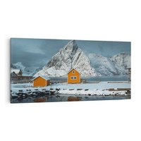 Obraz na płótnie 100x50 - Minimalizm i Urok Natury - skandynawskie, domki