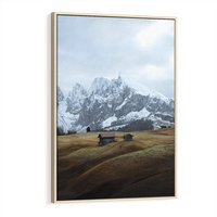Obraz w ramie 80x120 - Odkryj Ich Urok - góry, skandynawia - rama drewno