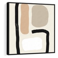 Obraz w ramie 50x50 - Kształtne Formy - geometryczne nieregularne kształty, nowoczesna kompozycja - rama czarna