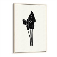 Obraz w ramie 50x70 - Elegancja Palm - nowoczesna sztuka, minimalistyczny styl - rama drewno