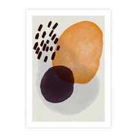 Plakat bez ramy 50x70 - Kolorowe Akwarelowe Przenikanie - geometryczne elementy, stonowane ziemiste kolory