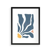 Plakat w ramie 40x50 - Szkice Kwiatowych Promieni - nowoczesna kwiatowa grafika, styl retro - rama czarna