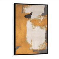 Obraz w ramie 70x100 - Złote Maźnięcia Pędzla - złota abstrakcja, plamy - rama czarna