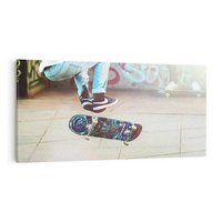 Obraz na płótnie 140x70 - Skateboardowe Rytmy na Desce - deskorolka, skateboard