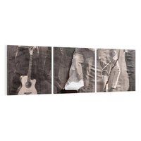 Obraz na płótnie 120x40 - Dźwięki Minionej Ery - postarzona fotografia retro, podarta fotografia