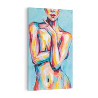 Obraz na płótnie 70x100 - Nagie Natchnienie - obraz olejny, naga kobieta