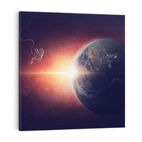 Obraz na płótnie 80x80 - Kosmiczne horyzonty - kosmos, ziemia