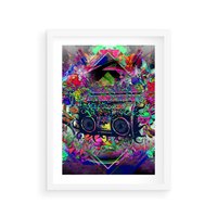 Plakat w ramie 40x50 - Harmonia Muzyki - grafika, muzyka - rama biała