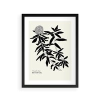 Plakat w ramie 50x70 - Szept kwiatowej wyobraźni - czarno biała grafika, roślinność - rama czarna
