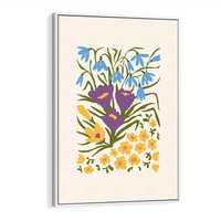 Obraz w ramie 70x100 - Kwiatowe Przenikanie - kwiaty, sztuka nowoczesna - rama biała