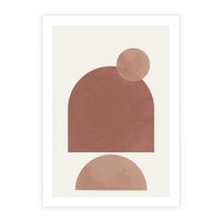 Plakat bez ramy 30x40 - Rozkwitające Odbicia - abstrakcyjne geometryczne kształty, odcienie brązu i beżu