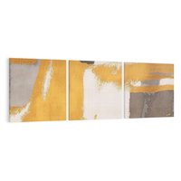 Obraz na płótnie 120x40 - Złote Maźnięcia Pędzla - złota abstrakcja, plamy