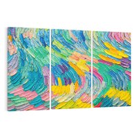 Obraz na płótnie 120x80 - Egzotyczne Pióra - abstrakcyjne dzieło, farby olejne