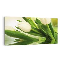 Obraz na płótnie 140x70 - Białe Piękno - białe, tulipany