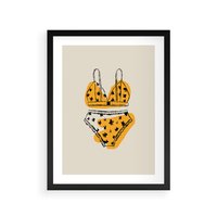 Plakat w ramie 30x40 - Minimalistyczny Szkic Bielizny - minimalistyczna grafika, szkic bielizny - rama czarna