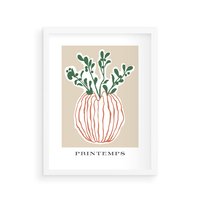 Plakat w ramie 40x50 - Boho Refleksje Natury - gałązki w wazonie, typografia - rama biała