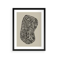 Plakat w ramie 40x50 - Nowoczesne Odbicia Wnętrza - boho plakat, czarne kropki kreski - rama czarna