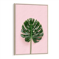 Obraz w ramie 80x120 - Egzotyczna Roślinność - liście, monstera - rama drewno