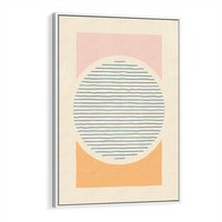 Obraz w ramie 80x120 - Rozbijająca Opowieść - geometryczne kształty, koła - rama biała