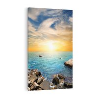 Obraz na płótnie 80x120 - Zachód słońca na plaży - plaża, zachód