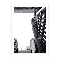 Plakat bez ramy 50x70 - Monochromatyczna Sceneria Wieżowców - architektura, wieżowce