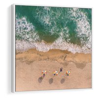 Obraz w ramie 80x80 - Letnie Wakacje na Horyzoncie - plaża, morze - rama biała