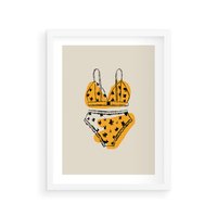 Plakat w ramie 30x40 - Minimalistyczny Szkic Bielizny - minimalistyczna grafika, szkic bielizny - rama biała