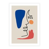 Plakat bez ramy 21x30 - Rozbijające Symfonie Form - abstrakcyjny obraz, przypomina twarz