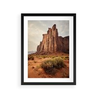 Plakat w ramie 50x70 - Pejzaż pustynnego kanionu - pustynia, kanion - rama czarna