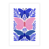 Plakat bez ramy 21x30 - Delikatna Symfonia Natury - motyle, rośliny