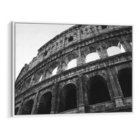 Obraz w ramie 120x80 - Koloseum w Czarnej Bieli - antyczna architektura, koloseum - rama biała