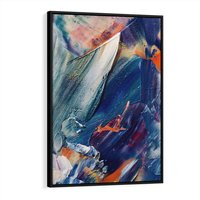 Obraz w ramie 70x100 - Rytmy ukrytych pragnień - chaos i abstrakcja, plamy koloru - rama czarna