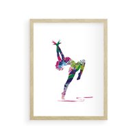 Plakat w ramie 30x40 - Taniec w akwareli - taniec, akwarela - rama drewno
