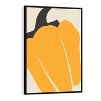 Obraz w ramie 70x100 - Migocące Formy - abstrakcyjny minimalistyczny obraz, żółta papryczka - rama czarna