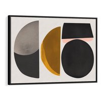 Obraz w ramie 100x70 - Tajemnice sztuki odkryte - geometryczne półkola, kształty - rama czarna