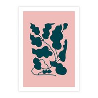 Plakat bez ramy 21x30 - Kształty Nieznanego Świata - abstrakcyjne liście, boho styl