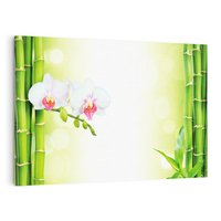 Obraz na płótnie 100x70 - Orchidea, Bambus i Relaks w SPA - orchidea, kwiat