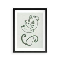 Plakat w ramie 50x70 - Zieleń Wyjątkowego Ukojenia - zielony odcień, abstrakcja - rama czarna