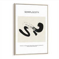 Obraz w ramie 80x120 - Prostota w kształcie - abstrakcja, maźnięcie farbą - rama drewno