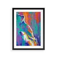 Plakat w ramie 30x40 - Olejne Wibrujące Emocje - abstrakcyjny obraz, różne kolorowe maźnięcia pędzla - rama czarna